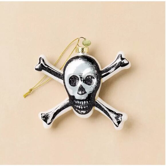JOHN DERIAN Skull & Crossbones Glass Christmas Halloween Ornament Target 2025 - Picture 2 of 8